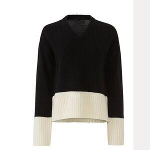 Women's Black and Cream Sweater